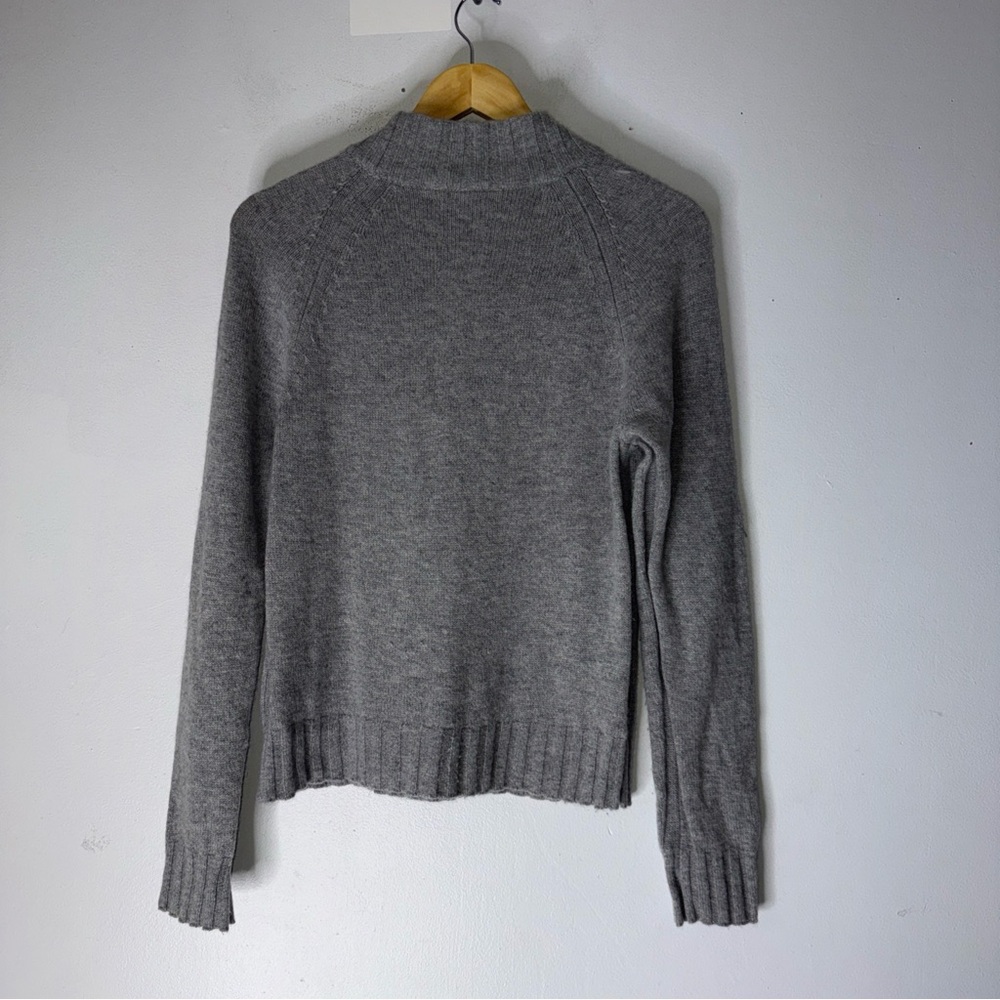 Equipment Femme ‘Abel’ Cashmere Wool Slit Mock Neck Sweater M Gray Pullover - Picture 2 of 4